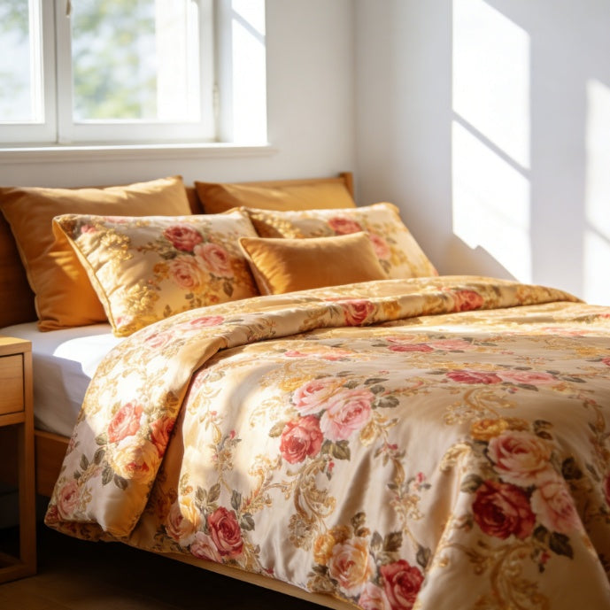 Vintage Rose Floral Bedding Set