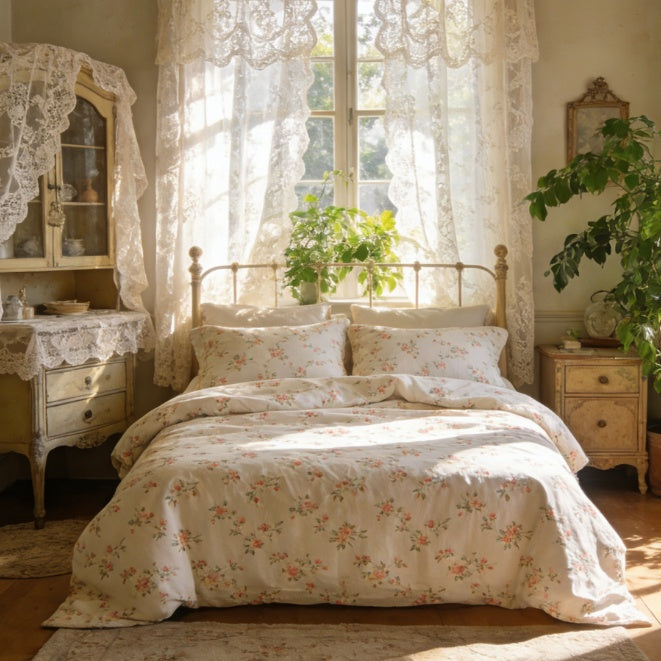 French Pastoral Floral Bedding Set